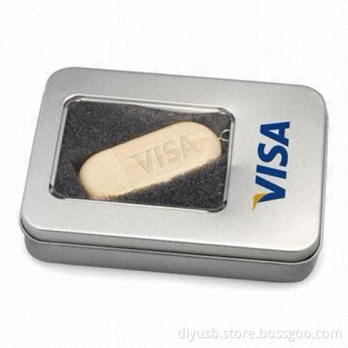 Wooden-shaped USB Flash Drive, Available in Various Colors, 64MB to 32GB Memory Capacity Range